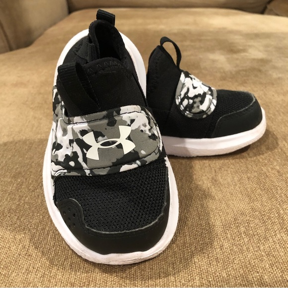 Under Armour Other - Under Armor Black and White Camo Sneakers - Toddler 6